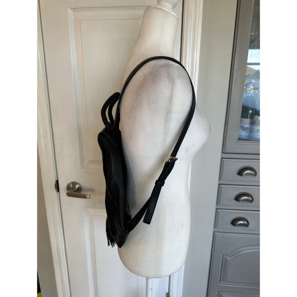 Tory Burch Pebbled Leather Backpack - Black Tasseled Designer Luxury main image 10